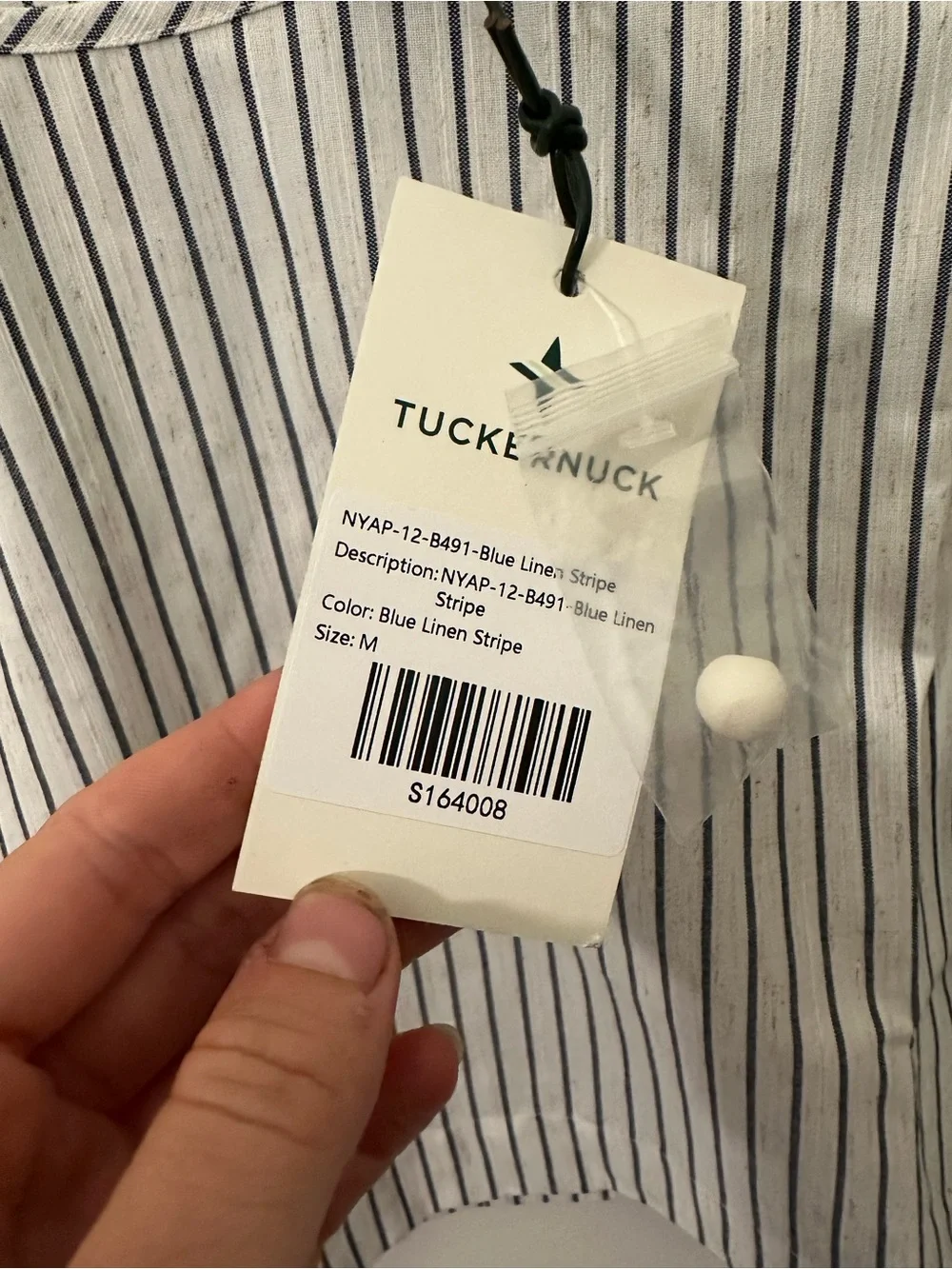 NWT Tuckernuck Edie 100% linen stripe blouse medium